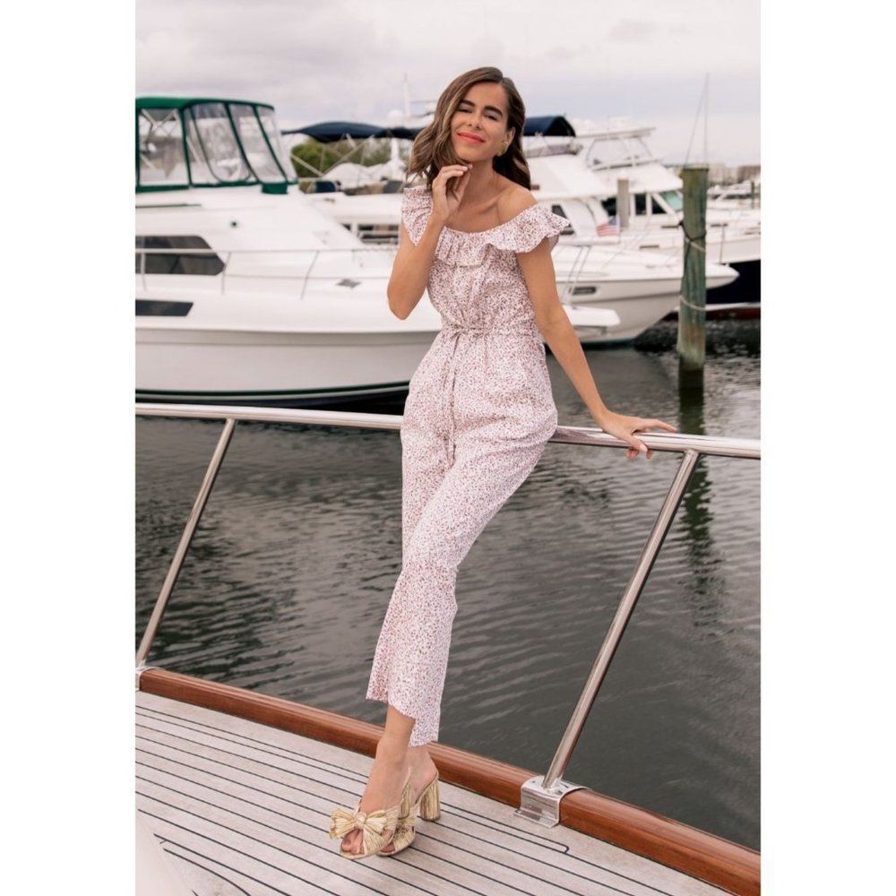 Gal Meets Glam Pink Floral Off-Shoulder Jumpsuit